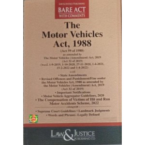Law & Justice Publishing Co's The Motor Vehicles Act, 1988 Bare Act 2024